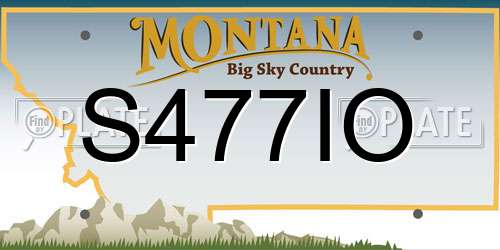 S477IO Montana License Plate