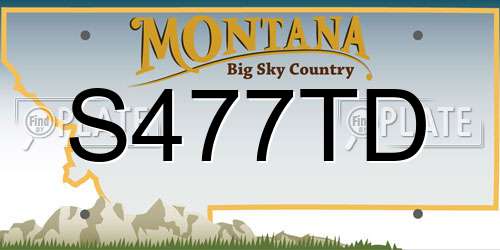 S477TD Montana License Plate