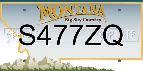 S477ZQ Montana License Plate