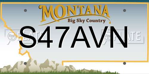 S47AVN Montana License Plate