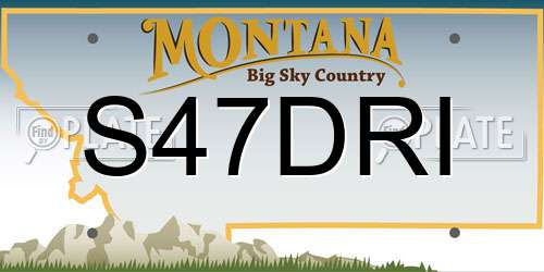 S47DRI Montana License Plate