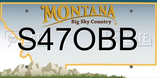 S47OBB Montana License Plate