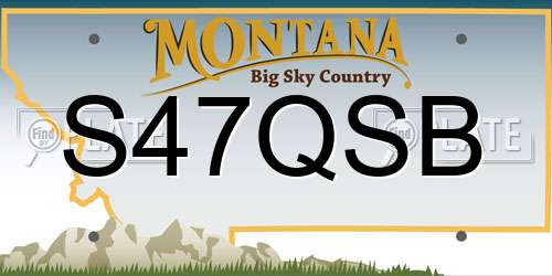 S47QSB Montana License Plate
