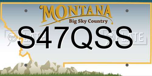 S47QSS Montana License Plate