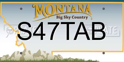 S47TAB Montana License Plate