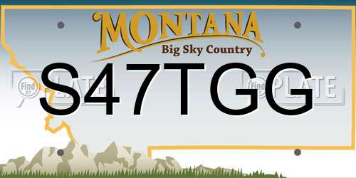 S47TGG Montana License Plate
