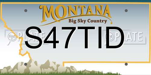 S47TID Montana License Plate