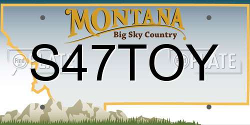 S47TOY Montana License Plate