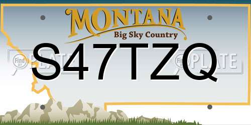 S47TZQ Montana License Plate