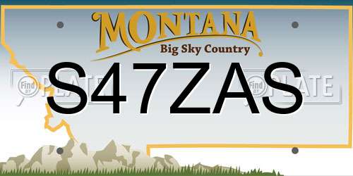 S47ZAS Montana License Plate