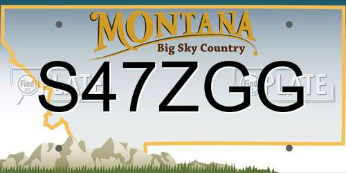 S47ZGG Montana License Plate