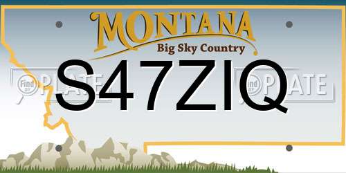 S47ZIQ Montana License Plate