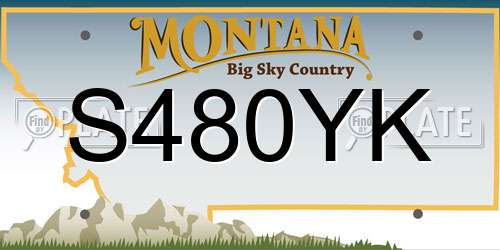 S480YK Montana License Plate