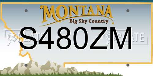 S480ZM Montana License Plate