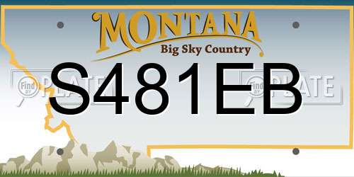 S481EB Montana License Plate