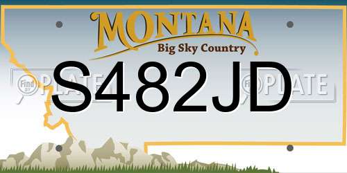 S482JD Montana License Plate
