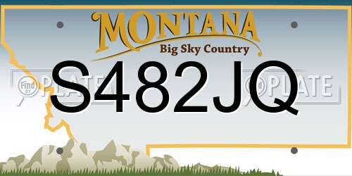 S482JQ Montana License Plate