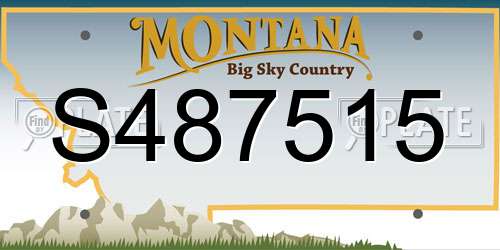 S487515 Montana License Plate