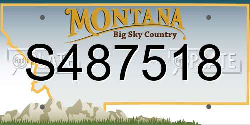 S487518 Montana License Plate
