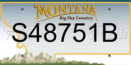 S48751B Montana License Plate