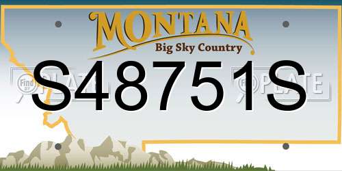 S48751S Montana License Plate