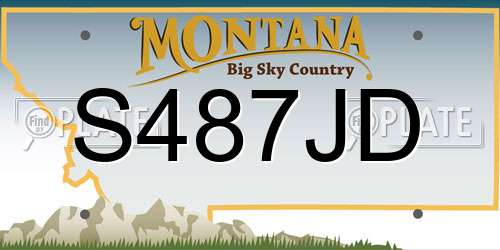 S487JD Montana License Plate