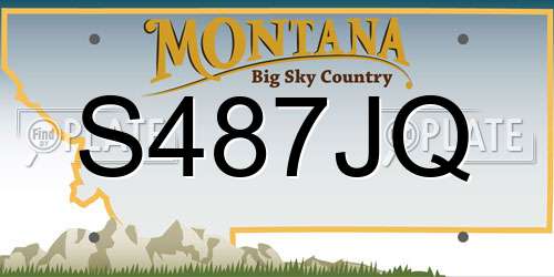 S487JQ Montana License Plate