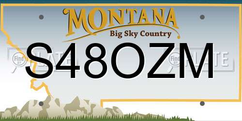 S48OZM Montana License Plate