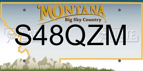 S48QZM Montana License Plate