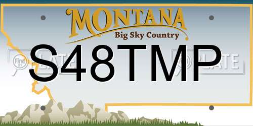 S48TMP Montana License Plate