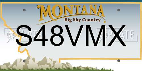 S48VMX Montana License Plate