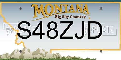 S48ZJD Montana License Plate