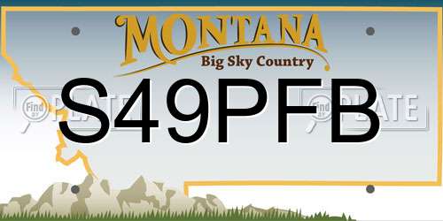S49PFB Montana License Plate