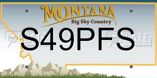 S49PFS Montana License Plate