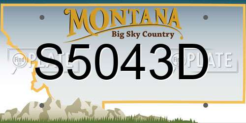 S5043D Montana License Plate