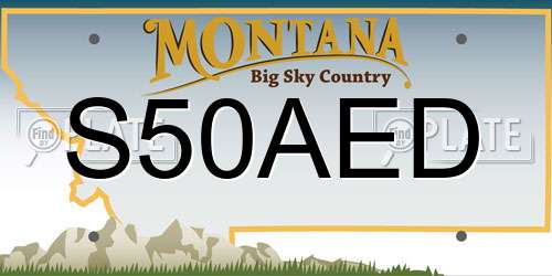 S50AED Montana License Plate