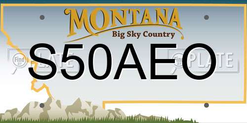 S50AEO Montana License Plate
