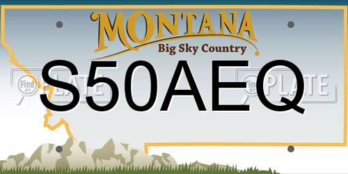 S50AEQ Montana License Plate