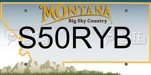 S50RYB Montana License Plate
