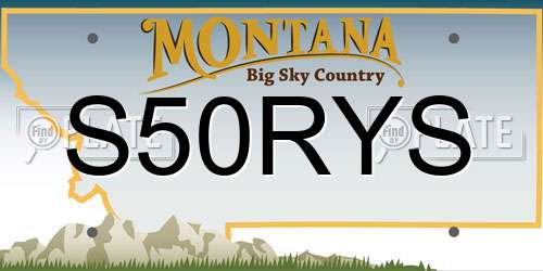 S50RYS Montana License Plate