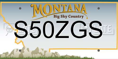 S50ZGS Montana License Plate