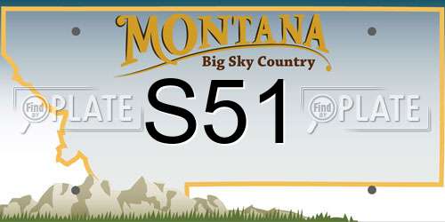 S51 Montana License Plate