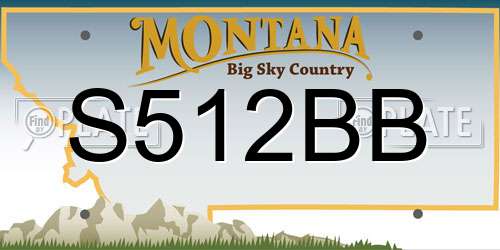 S512BB Montana License Plate