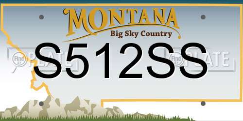 S512SS Montana License Plate