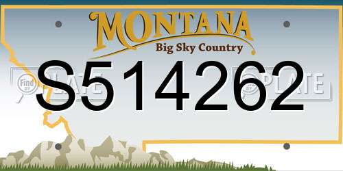 S514262 Montana License Plate