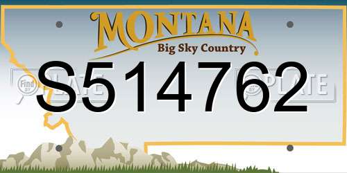 S514762 Montana License Plate