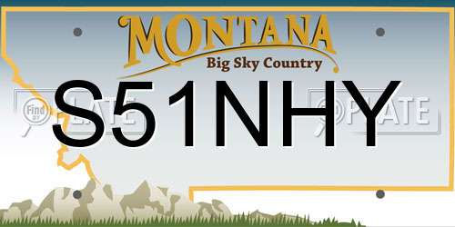 S51NHY Montana License Plate