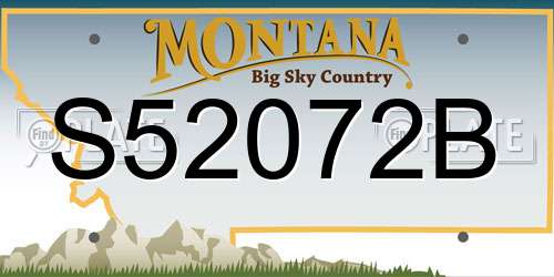 S52072B Montana License Plate