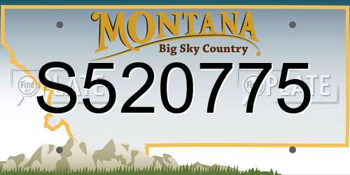 S520775 Montana License Plate