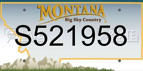 S521958 Montana License Plate